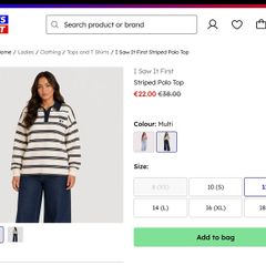 Women Top Striped Polo Size M (I Saw It First)