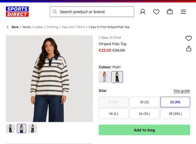 Women Top Striped Polo Size M (I Saw It First)