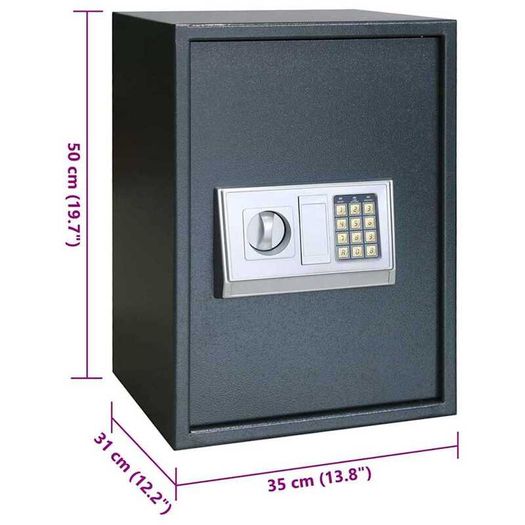 Digital Safe with Lock Dark grey