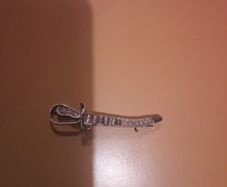 vintage sterling silver sword and sheath brooch