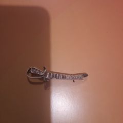 vintage sterling silver sword and sheath brooch