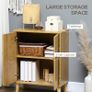 Vintage Storage Cabinet with Double Chevron Doors and Pine Wood Legs, Side Cabinet for Living Room Image 3