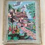 Vintage Hand Stitched Needlepoint Tapestry in Ornate Frame wall art Le Digeonier cottage Image 2