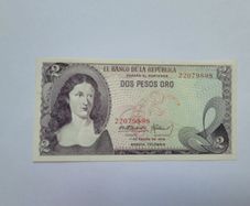 Colombia  2 Pesos 1973 notes UNC