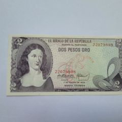 Colombia  2 Pesos 1973 notes UNC
