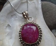 Gemstone necklace,Stainless steel chain,jewellery,July birthstone,gift