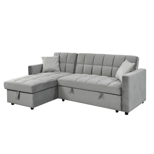 Pull-Out Sofa Bed Kris Grey With Storage Chaise