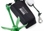 Kayak Anchor Kit, 3.5 lb Paddle Board Anchor Kit with 26.2 ft/8 m Rope and Buoy, Folding Small Boat Anchor with Storage Bag and Snap Hook, Kayak Accessories for Kayaks, Small Boats, Canoes