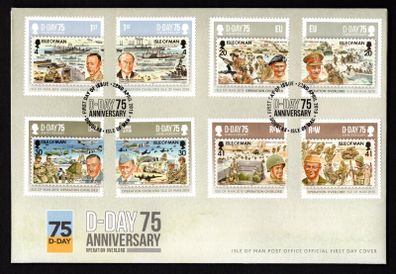 2019 Isle of Man 75th Anniversary of D-Day Commemorative Stamps First Day Cover (FDC)