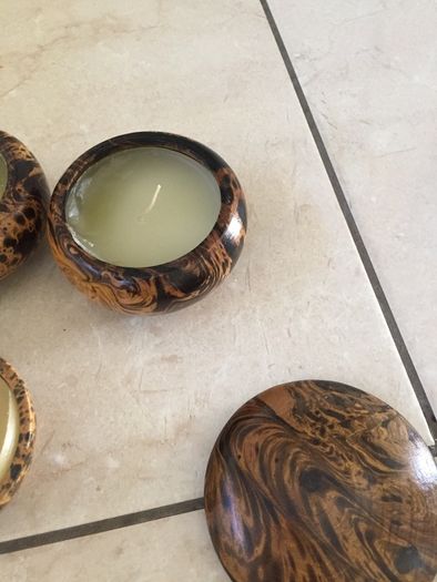 Wood candle holders