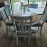 Camille Soft Grey Wooden Round Extending Dining Table, chairs and coffee table Image 2