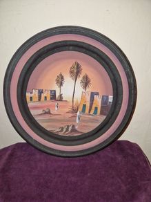 Hand painted Moroccan ceramic hanging bowl