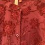 Burgundy blouse wjth velvet floral detailing (Size M) Image 3