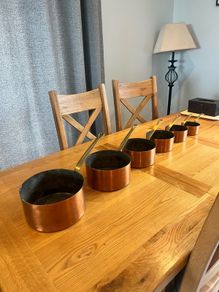 Vintage French Set of Copper Pots