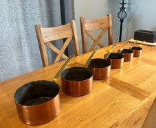 Vintage French Set of Copper Pots