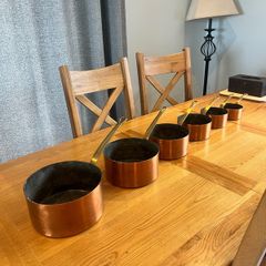 Vintage French Set of Copper Pots