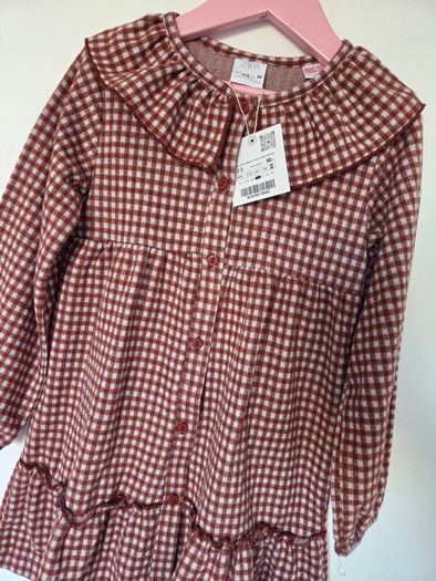2-3years, With Tags Zara Plaid Gingham Ruffle Dress