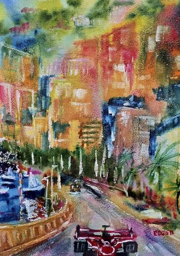 Monaco grand Prix watercolour