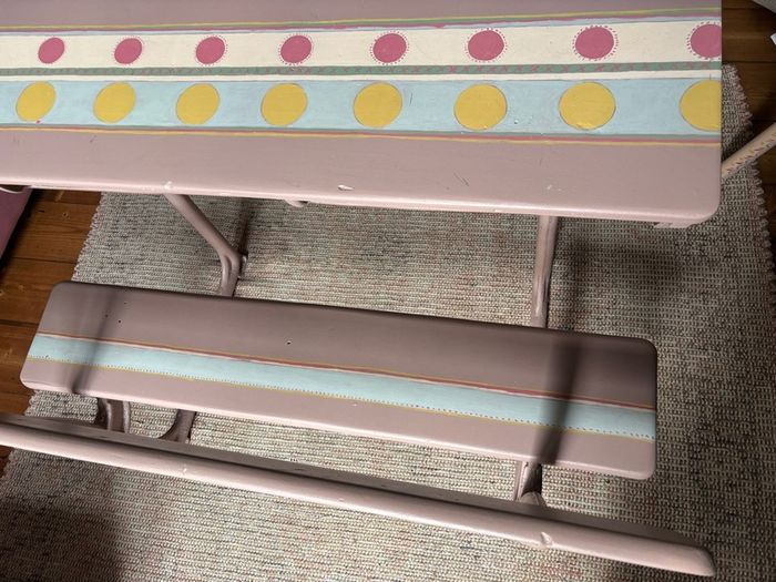 vintage hand painted school desk