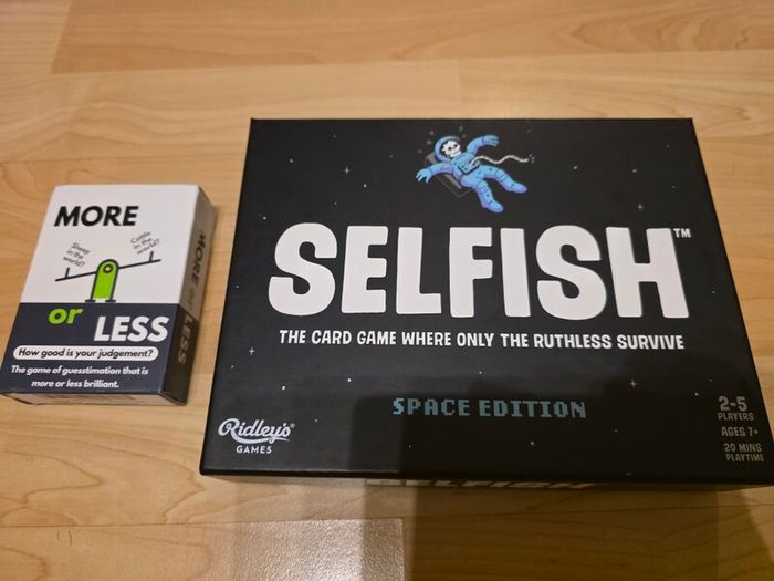 Board / Card Game Bundle: Selfish (Space Edition) + More Or Less