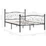 Bed Frame with Slatted Base Black Metal 120x200 cm Image 5