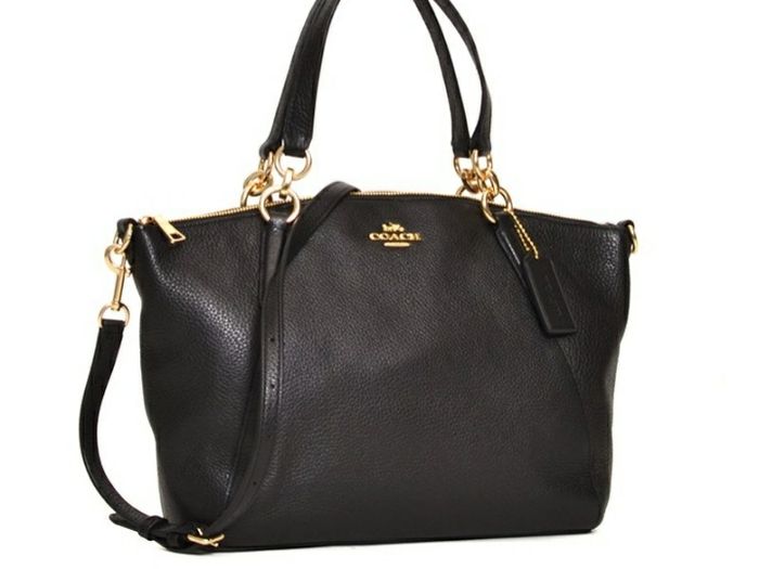 Coach Kelsie Satchel  in Pebble Leather Crossbody Bag Medium Size, colour black, cards, dust bag included.