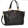 Coach Kelsie Satchel  in Pebble Leather Crossbody Bag Medium Size, colour black, cards, dust bag included. Image 6
