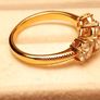 Bargain 18kt Vermeil Hard Gold Plated Sterling Silver Moissanite Trinity Ring Image 7