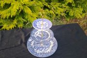 Blue homemade cake stand postage possible