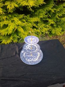 Blue homemade cake stand postage possible