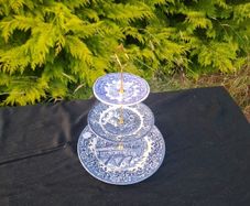 Blue homemade cake stand postage possible
