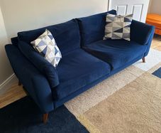 Ez Living Kendal Navy Blue 3 Seater Sofa Couch