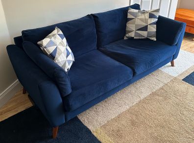 Ez Living Kendal Navy Blue 3 Seater Sofa Couch