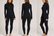 Black ribbed jumpsuit one size