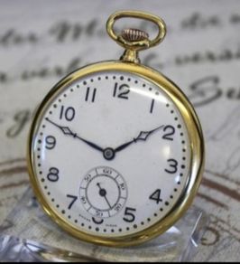 gold plated swiss pocket watch