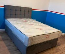 New Stylish Double 4ft, 4ft6, King 5ft And 6ft Superking Sizes Divan Beds Instock. Drawers And Optional Tufted Mattresses Available. Free Delivery