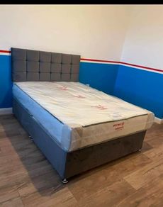 New Stylish Double 4ft, 4ft6, King 5ft And 6ft Superking Sizes Divan Beds Instock. Drawers And Optional Tufted Mattresses Available. Free Delivery
