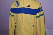 Tommy Hilfiger Mens Jacket XS Yellow Brasil Patch Embroidered Spellout VTG