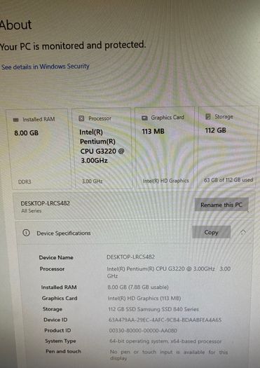 Desktop PC windows 10 pro WIFI and Office
