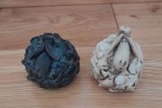 Two Handmade clay sheep figures