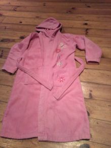 Pink Dressing Gown with hood.