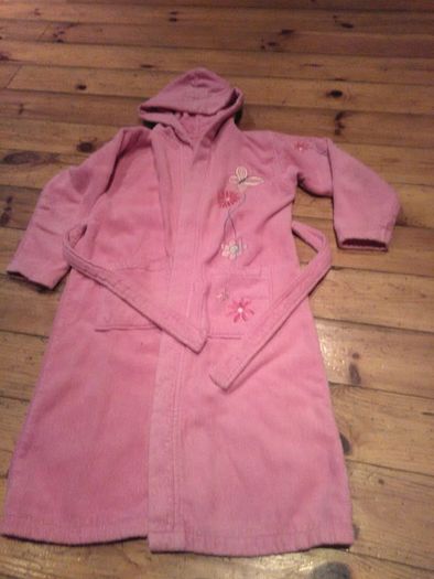 Pink Dressing Gown with hood.
