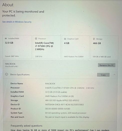 Immaculate Apple MacBook Pro 16" (i7, 32GB RAM)
