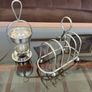 Unusual Antique Silver Plate Table Tea Strainer with Drip Bowl 1900s Image 8