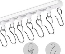 Ceiling Curtain Track Set, 9.9 FT/3 Meter, Self Adhesive, No Drill Ceiling Track System for Curtains