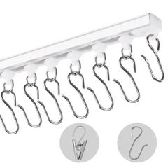 Ceiling Curtain Track Set, 9.9 FT/3 Meter, Self Adhesive, No Drill Ceiling Track System for Curtains