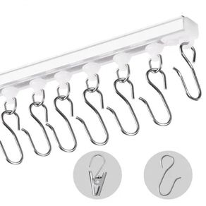 Ceiling Curtain Track Set, 9.9 FT/3 Meter, Self Adhesive, No Drill Ceiling Track System for Curtains