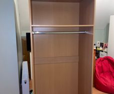 Brown open wardrobe