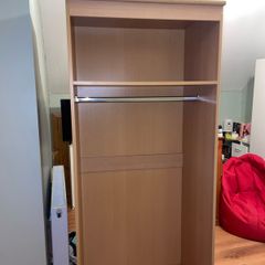 Brown open wardrobe