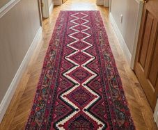 Beautiful Persian Hamadan Hand Knotted Runner Rug Carpet